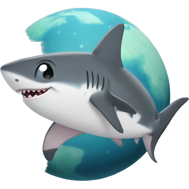 Baby shark on the moon  emoji