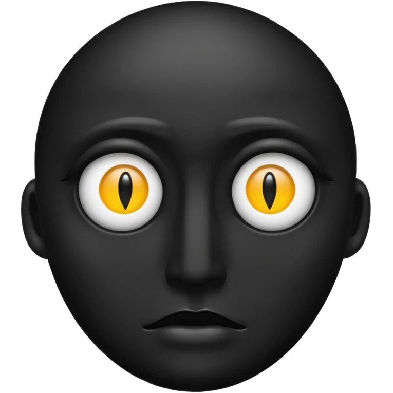 Minimal emoji, single eye made of black metal, pupil replaced by a solid metal number 8, restrained gothic symbolism, avant-garde minimalism, no glow, no neon, flat emoji style, centered, transparent background emoji