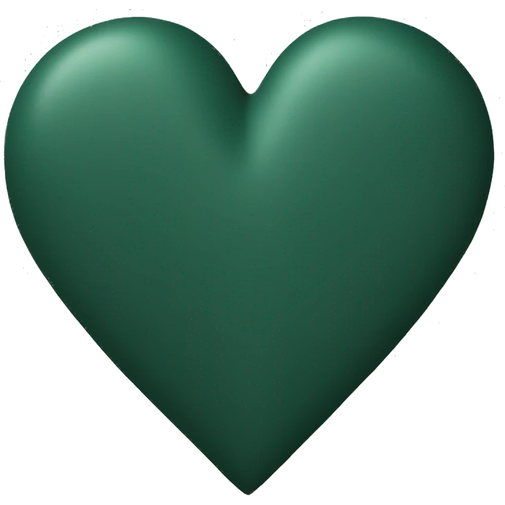 Dark green matte heart emoji