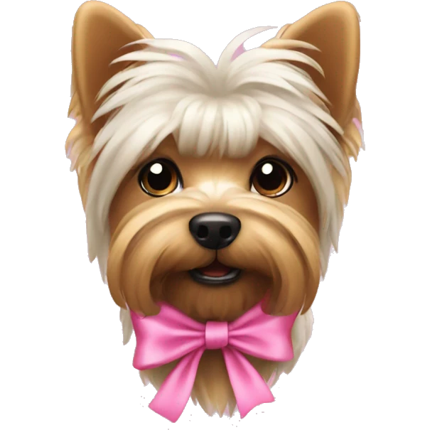 Yorkshire with pink bow emoji