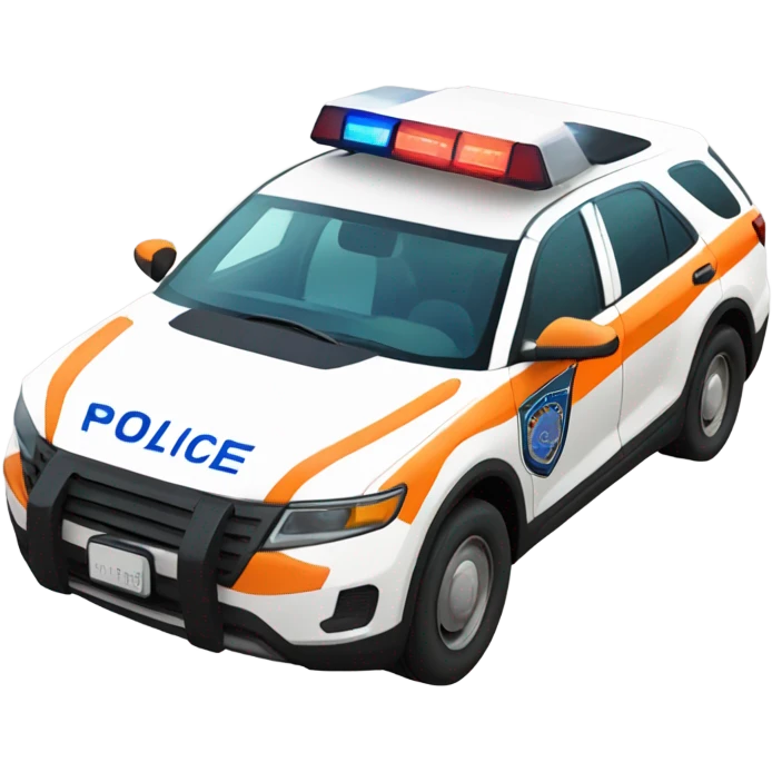 mars orange and white police car emoji