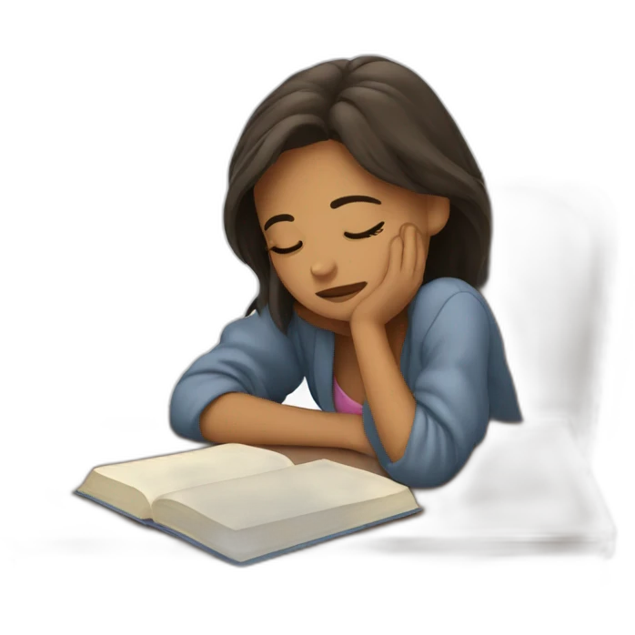 studing sleepy girl emoji