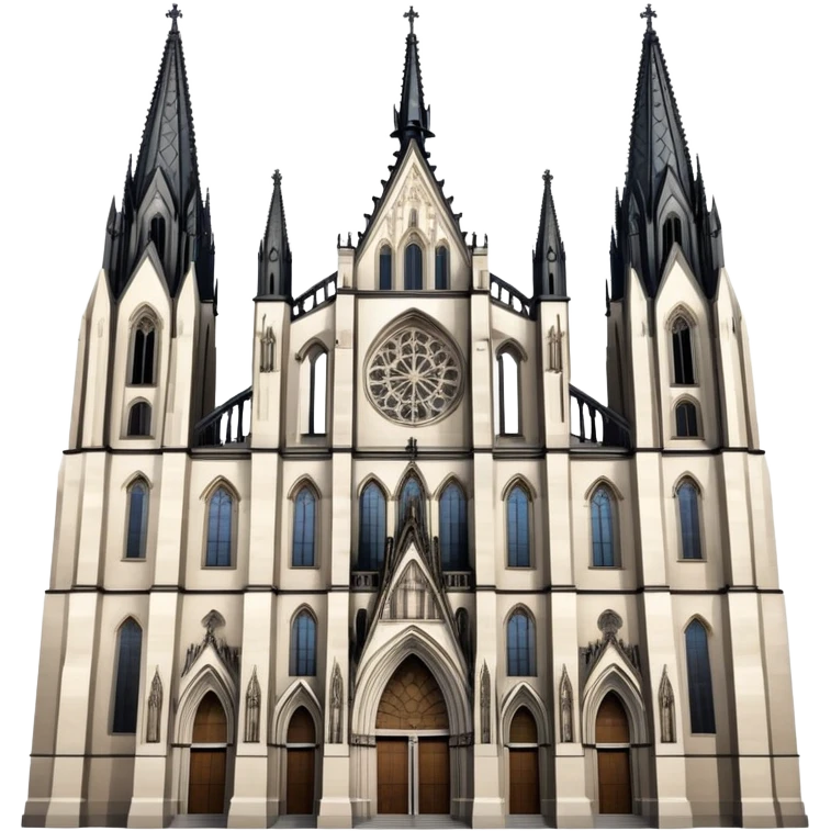 Cinematic Realistic Cologne Cathedral Landmark Emoji, showcasing Gothic architecture rendered with detailed stone textures and majestic, dynamic lighting. emoji
