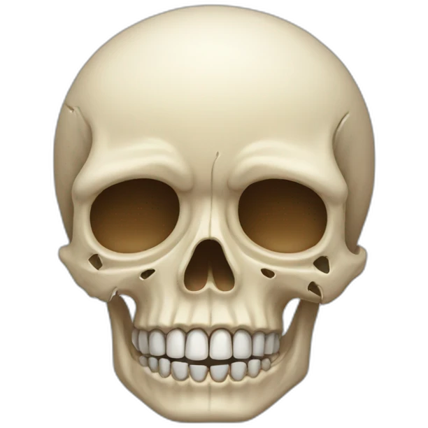 Frontal view of the skull crying emoji