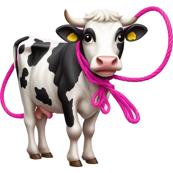 cow with a pink lasso emoji