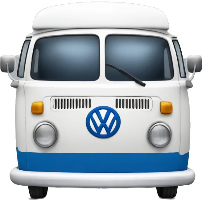 A blue and white 1977 vw bus emoji