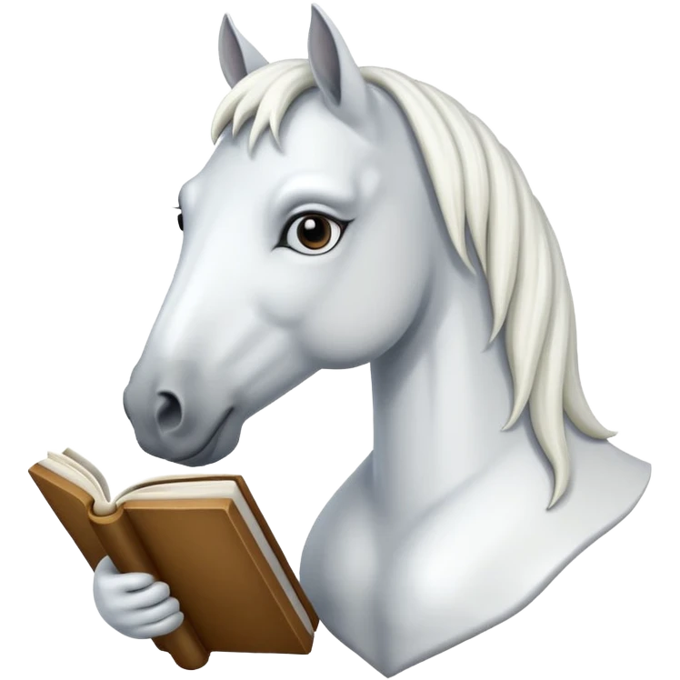  white horse with book emoji