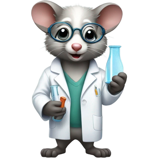 Scientist possum emoji
