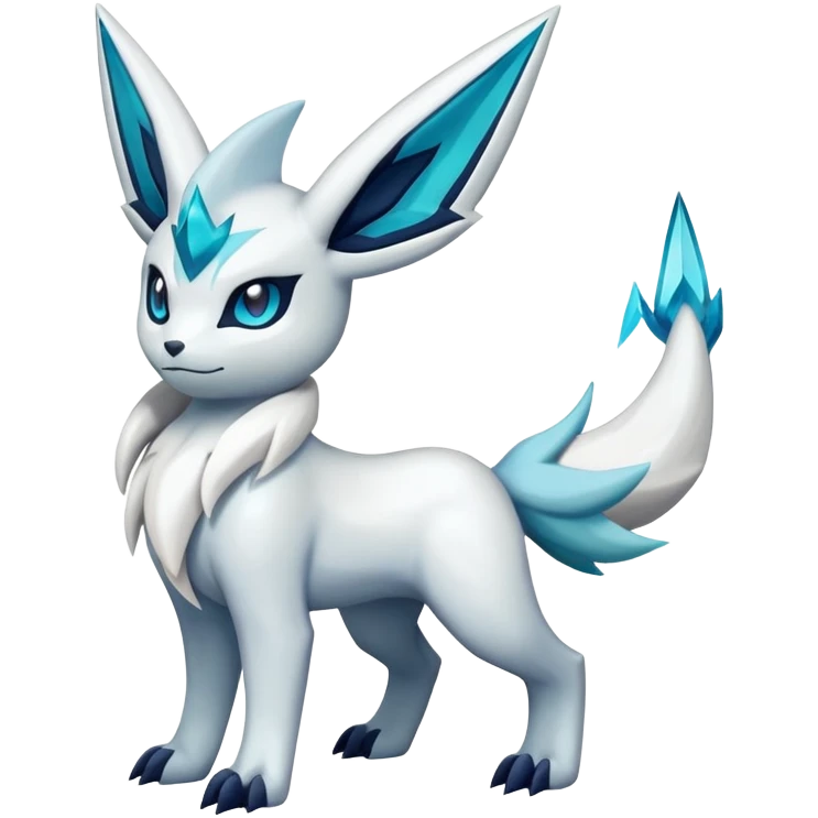 Shiny Dark Pastel Sparkly Absol-Glaceon-Zangoose-Hybrid (Full body) emoji