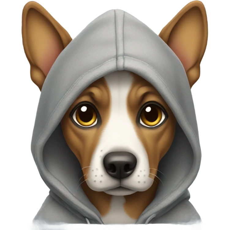 Dog wearing hoodie emoji