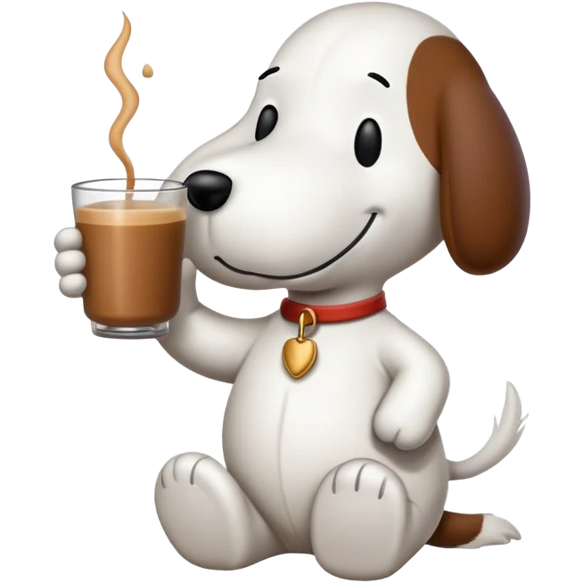 Snoopy drinking chai  emoji