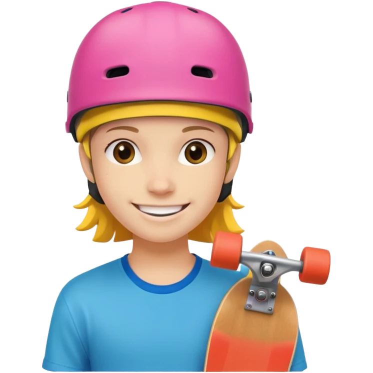 skater with skateboard and colorful helmet emoji