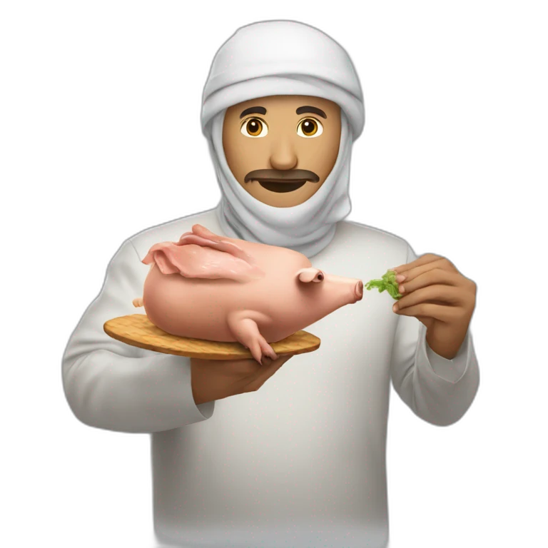 Un musulman qui mange du porc emoji