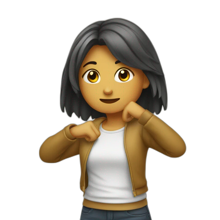 Fille qui fait un dab emoji