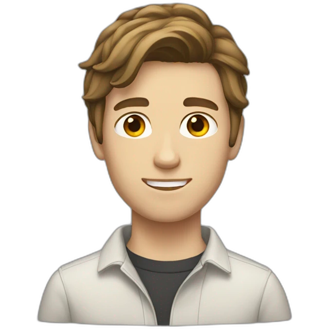 White teenage guy with brunette hair  emoji
