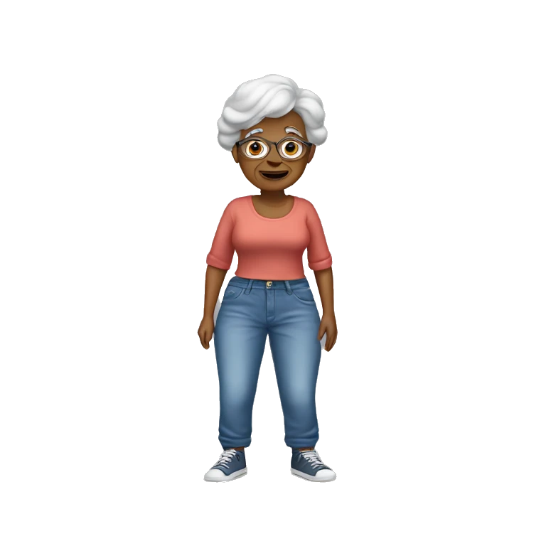 Old women wearing baggy jeans and crop top  emoji