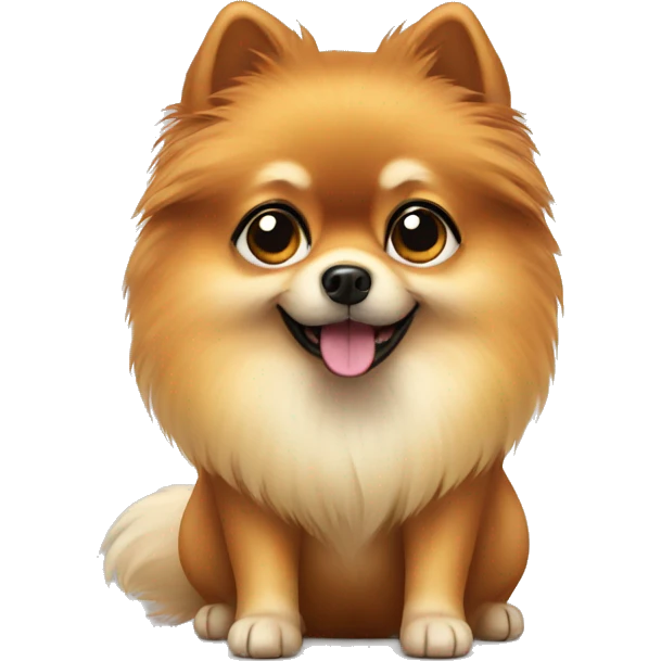 A pomerian dog with big cute eyes emoji