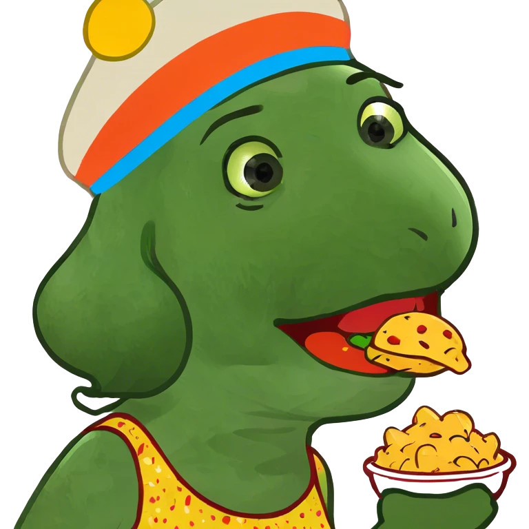 Girl with food in mouth emoji