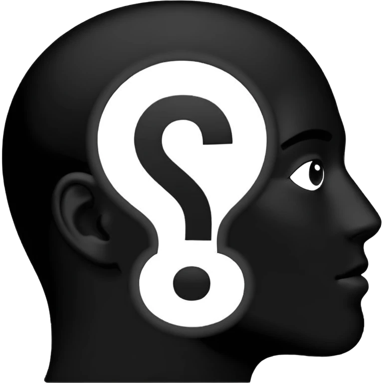 silhouette of a man with a question mark emoji