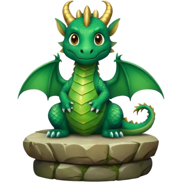 A cute dragon sitting on a throne emoji