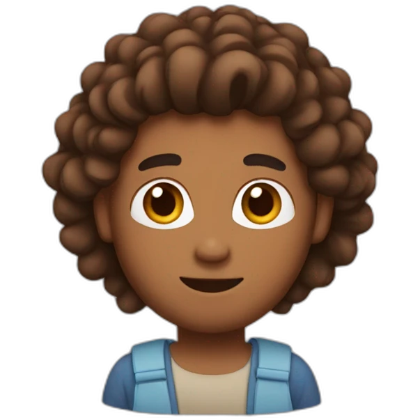 brown man with bear and ponytail emoji