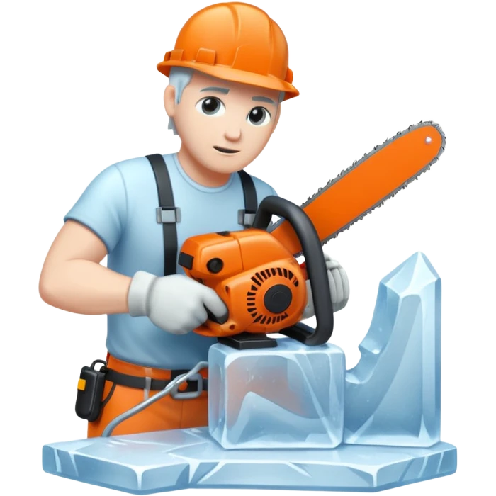 Sculptor with chainsaw,Ice Sculptors emoji