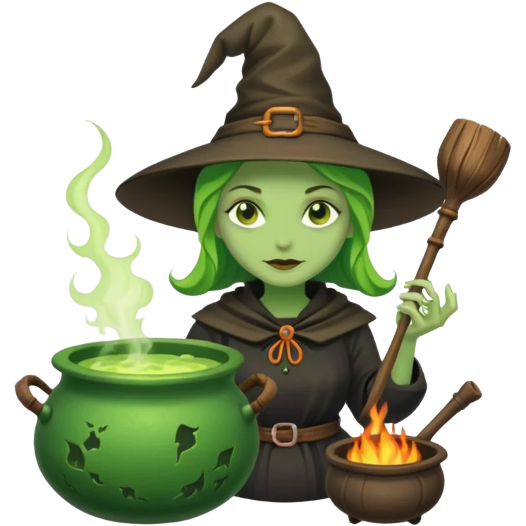 green witch cooking potion emoji
