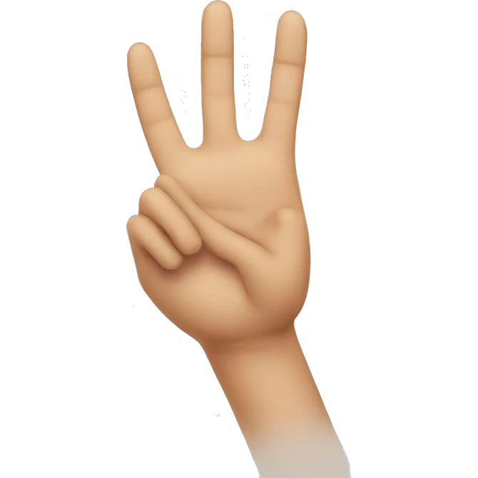 hand showing 3 fingers emoji