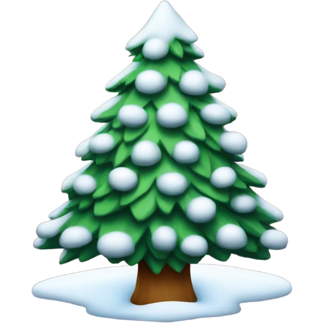 christmas tree with snow emoji