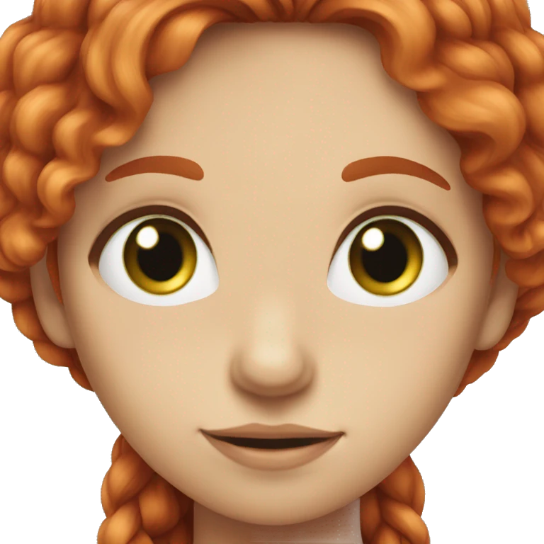 Red hair Long hair girl green eyes emoji