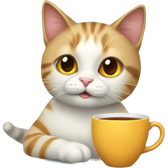 CAT with cup of tea emoji