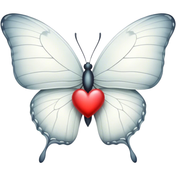 white butterfly heart emoji