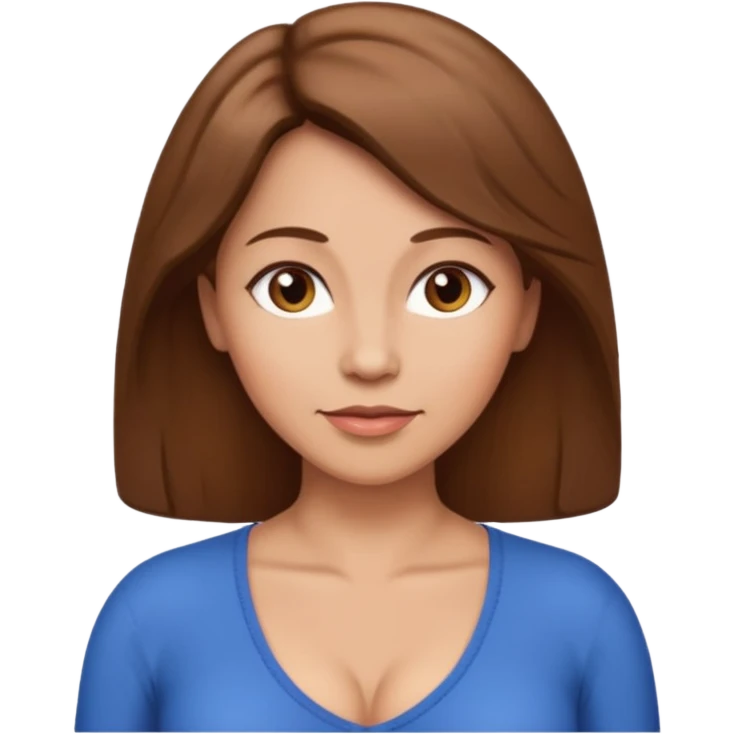 A woman's breasts brown mature hair emoji