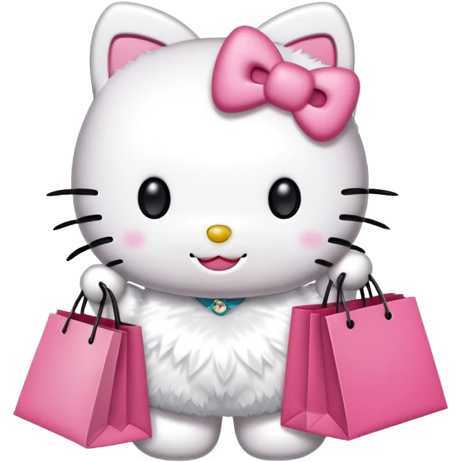 Hello kitty with shopping  emoji