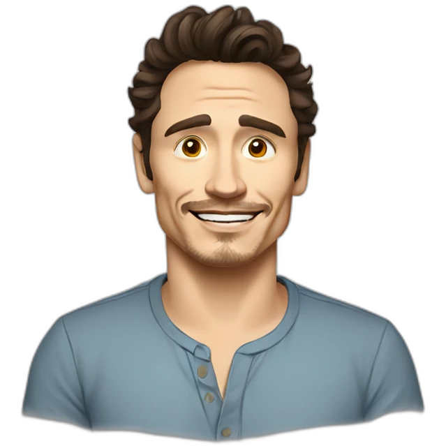 james franco cartoon wearing shirt emoji