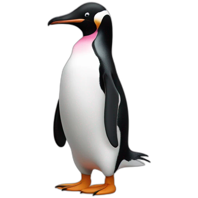 Pingüino rosado emoji
