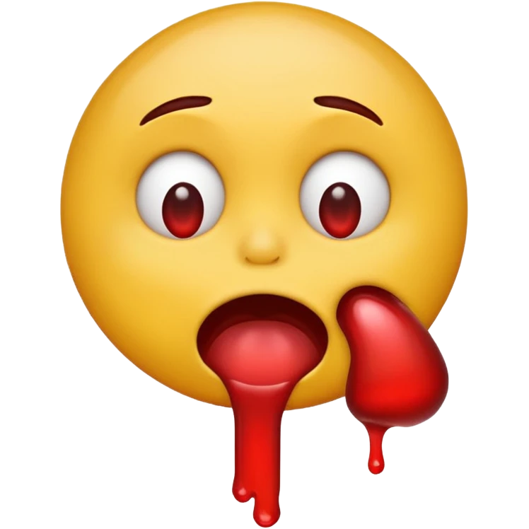  classic yellow circle emoji vomits with red stuff from its mouth 🤮 like this emoji