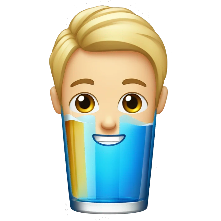 Rubia de ojos azules con un vaso de cerveza emoji