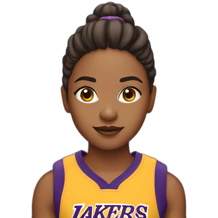 girl with yellow lakers jersey emoji