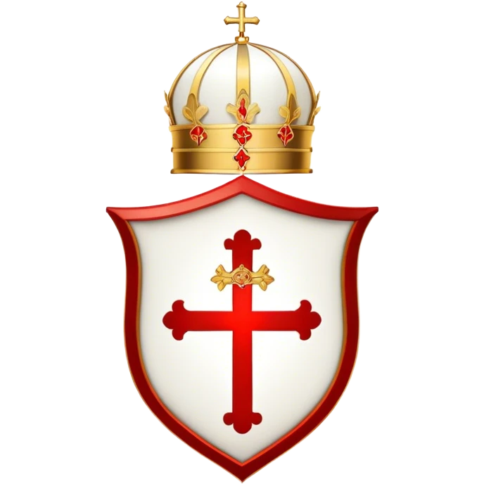 Pope's emblem with a touch of red emoji