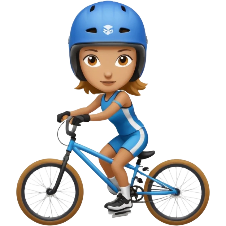 BMX rider woman with helmets emoji