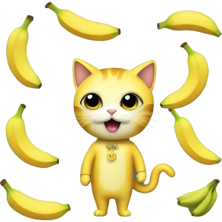 Cat in a banana costume emoji