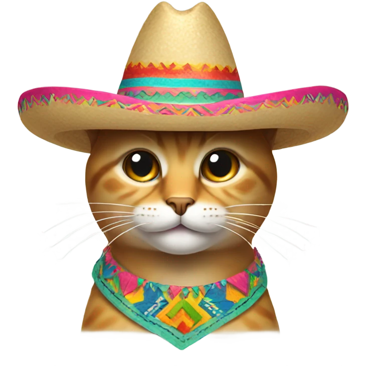 Cat wearing a sombrero emoji