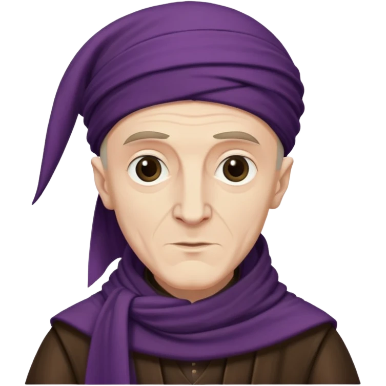 Quirinus Quirrell young man from harry potter with big Head scarf emoji