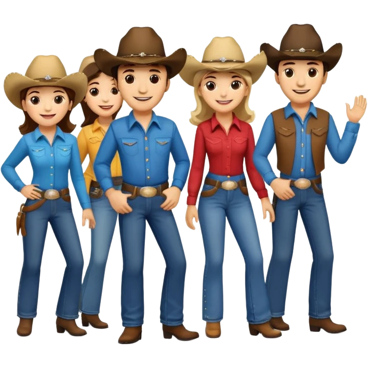  people line dancing  emoji
