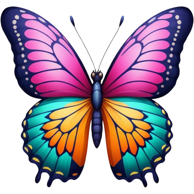Floral exotic tropical butterfly emoji