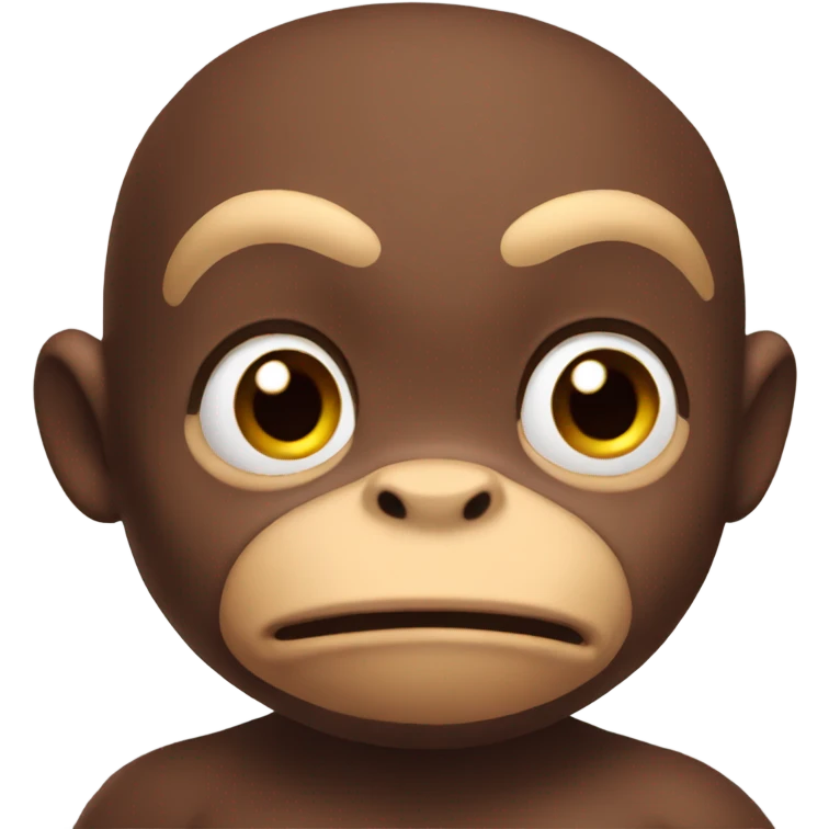 Curious George with angry look emoji