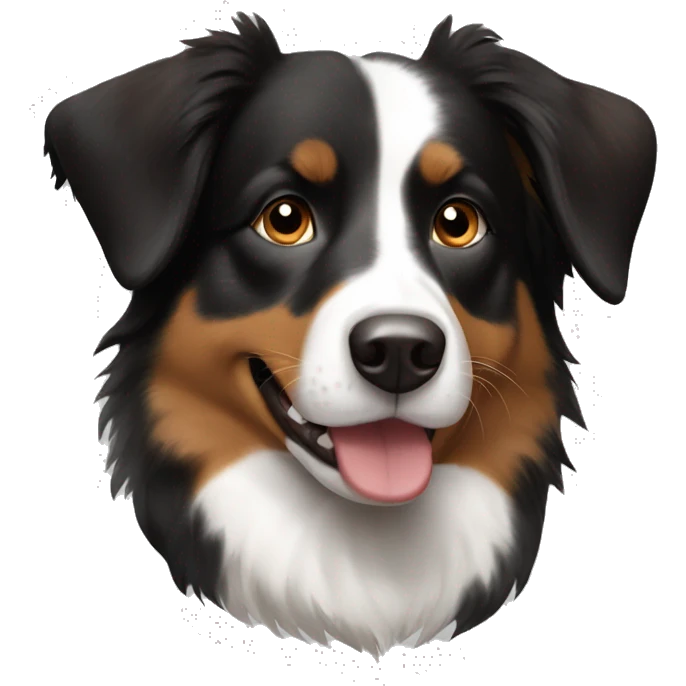 Black, brown and white Australian shepherd  emoji