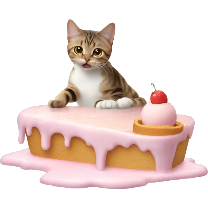 Cat sitting on ice cream  emoji