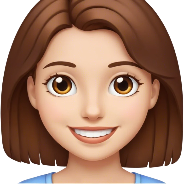 smiling girl with brown hair emoji